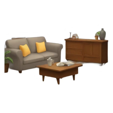 cozy living room sticker