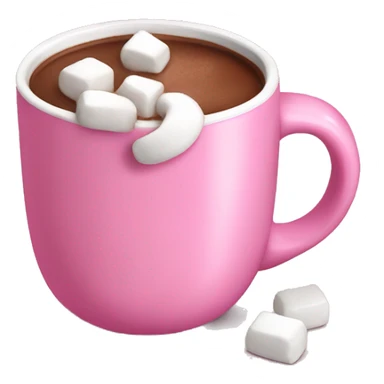 Hot chocolate with marshmallows in a pink mug sticker