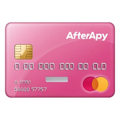 pink big afterpay word on a credit card sticker
