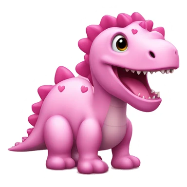 pink dinosaur with hearts  sticker
