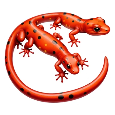 red-spotted salamander with black body and bright red spots sticker