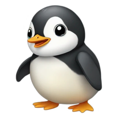 round body baby chick penguin sticker