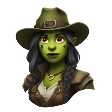 Fierce Orc ranger wearing fedora woman sticker