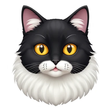 black cat with white bottom, playful expression sticker