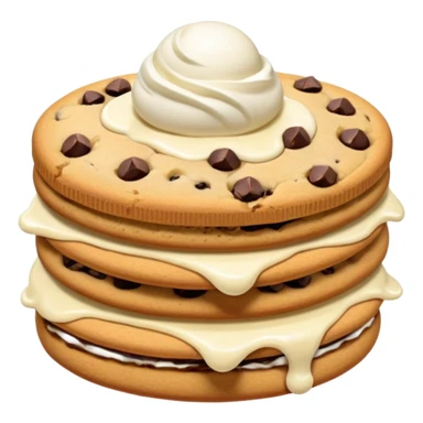 Chocolate chip cookie sandwich with vanilla ice cream sticker