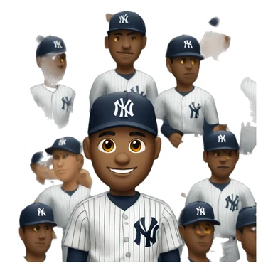 Men with cap and jersey of the New York Yankees sticker