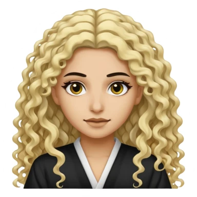 split dye leftside blonde rightside black long curly hair, pretty fair skinned bratz Saudi baddie sticker
