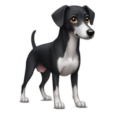 Son of a black greyhound and a black labrador sticker