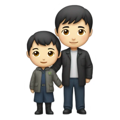 Li Hongzhi and XI jinpin, two human mentors, arm in arm，team up sticker