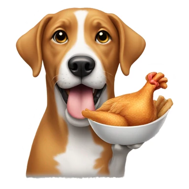 Dog eating chicken sticker