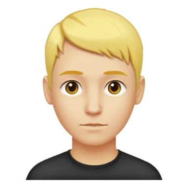 Gözlük yok saçları sarı renk sağ taraf saç kesimi sıfır sticker