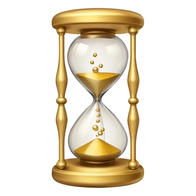 Hourglass with golden small marbles sticker