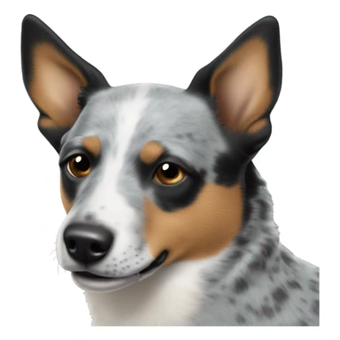 Blue heeler dog with one black spot on left eye  sticker