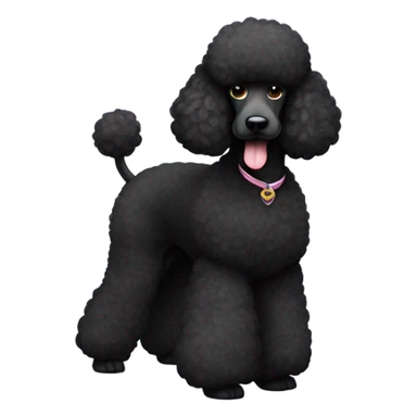 Black standard poodle sticker