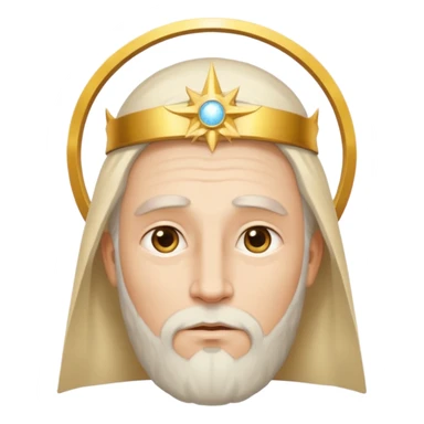 God the Father as a celestial, fatherly face with a golden halo and kind eyes sticker