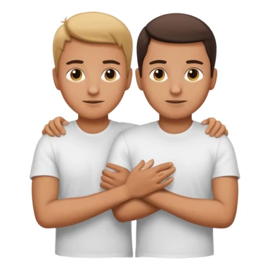 a situation in which one person is pushing the other with his hands behind him sticker