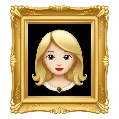 vintage black and white photo in gold fancy photo frame sticker