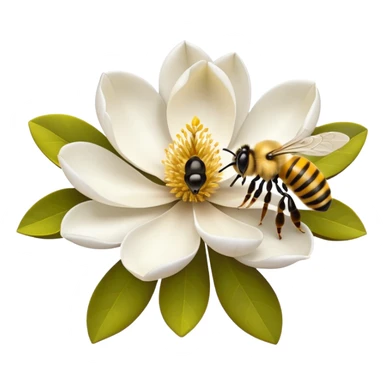 A magnolia with a bee on it sticker