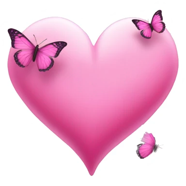 pink heart + butterflies sticker