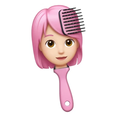 light pink hairbrush apple emoji style variation 3 sticker