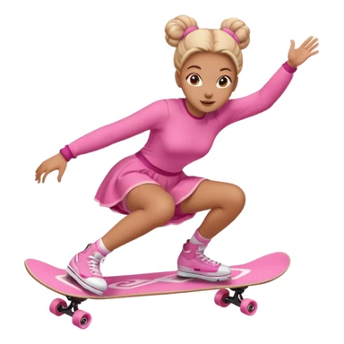 My little pony Cute skater 10 girl with two buns and pink outfit, gliding with playful energy. sticker