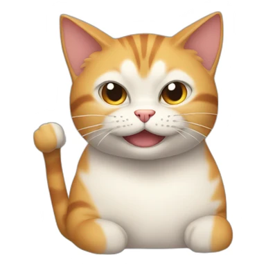 a cat with muscles as whole body that is giving you a wink show the whole body sticker