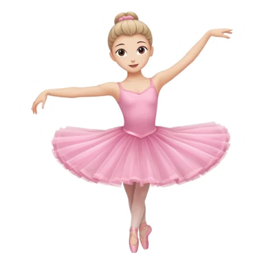 A graceful ballerina in a pink tutu, spinning lightly with arms curved elegantly with her legs
 sticker