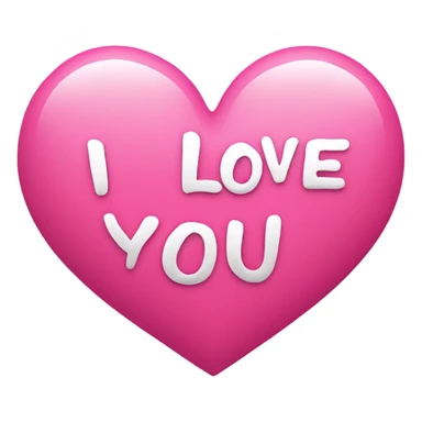 Pink heart that says I love you  sticker