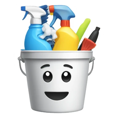 Cleaning supplies in a bucket sticker