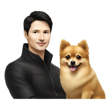 Pavel Durov and Pomeranian dog sticker