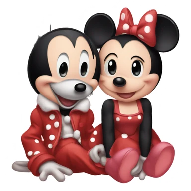 Cute micky mouse and minnie sticker