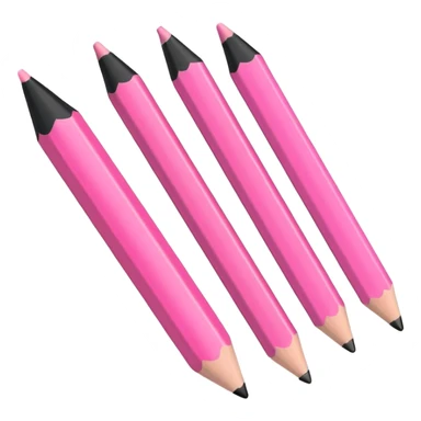 2 pink and 3 black pencil emoji sticker