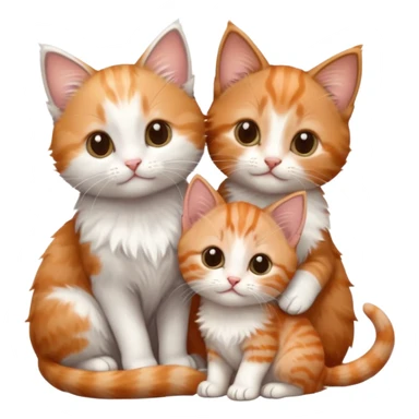 6 tiny kittens cuddling together all different colours, the first one is grey and white, the second is ginger and white and the third is brown tabby and white sticker