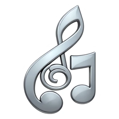 music note with a chromic metal texture sticker
