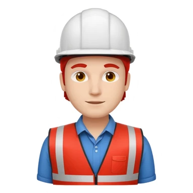 Arquitecto con casco blanco pero con chaleco de color rojo sticker