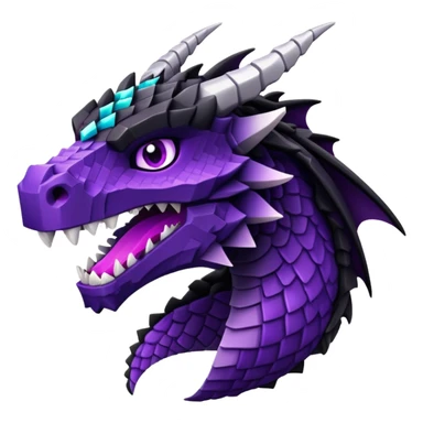 Minecraft black dragon head with purple eyes sticker
