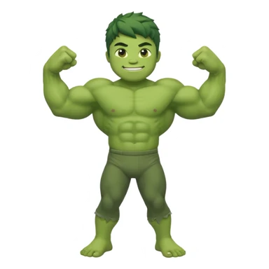 kid hulk flexing arms full body long pants and smiling sticker