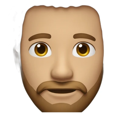 hombre moreno 30 años con pelo rapado al 2 y barba de una semana sticker