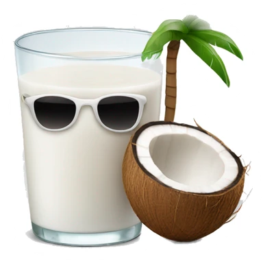 coconut milk with sunglasses on sticker