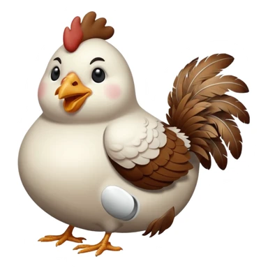 A fat chicken that its head is in a toilet sticker