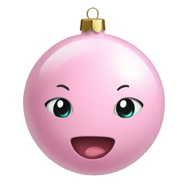 baby pink christmas ball ornament sticker