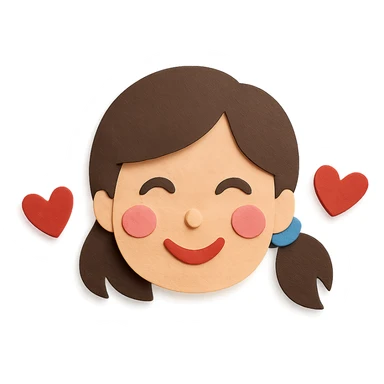 loving mom face in paper craft style sticker