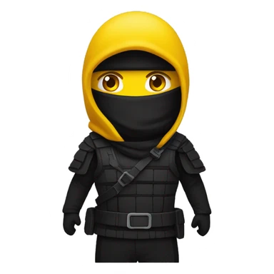 only one normal emoji 😍 like a ninja style- colors black, red, yellow like german flag sticker