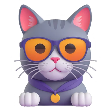 a cat wearing sunglasses sticker