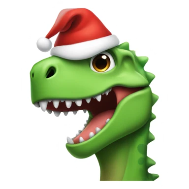 Dinosaur smile Santa hat flipping off sticker