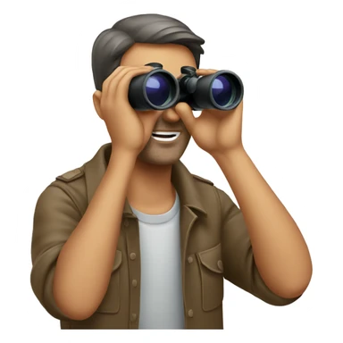 Man looking throug binoculars sticker