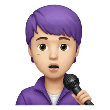 justin bieber with microphone sticker
