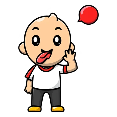 profile view of a man sticking his tongue out, facing left sticker