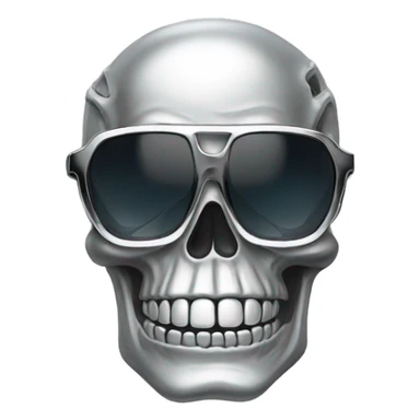 Skeleton made out of Crome with sunglasses  sticker