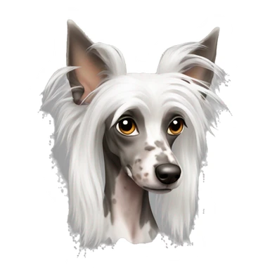 Chinese Crested Dog White sticker